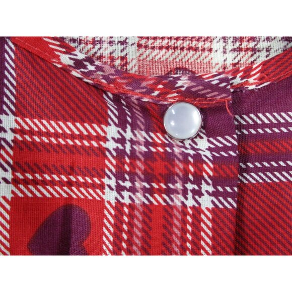 Only Necessities Womens Size L Red Plaid Sleeveless Button-Down Tunic Top - Picture 10 of 11